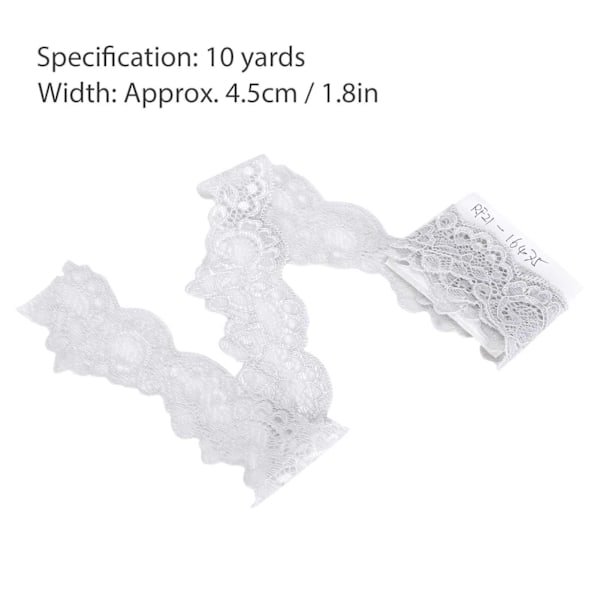4,5 cm Dekorativ Spets Nylon Zigzag Mönster Trim Band Klädtillbehör 10 Yards Långt