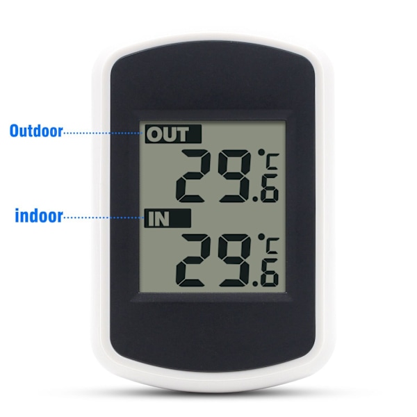 LCD Digital Trådlös Termometer för Inomhus eller Utomhus, Mini Rum Temperatur Sensor, Liten Noggrann Vädertestare i Hem Sovrum och Kontor, Vit