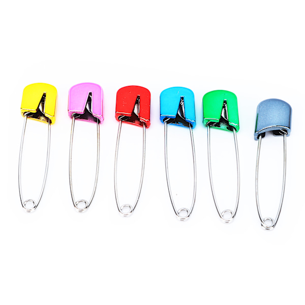 Assorterade färgade blöjnålar Säkerhetslåsande tygblöja Nappy sy stickning tyg nålar (slumpmässig färg) 6st 1#