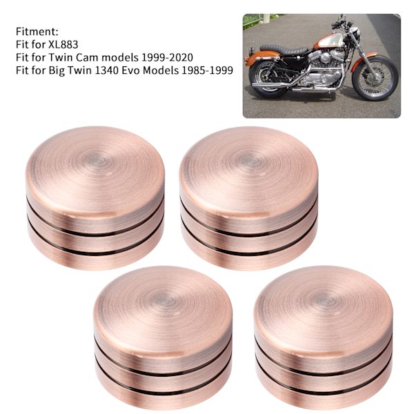 4 st Motorhuvhuvudbultar Topplock Passar för XL883/Big Twin 1340 Evo/Twin Cam Modeller Brons