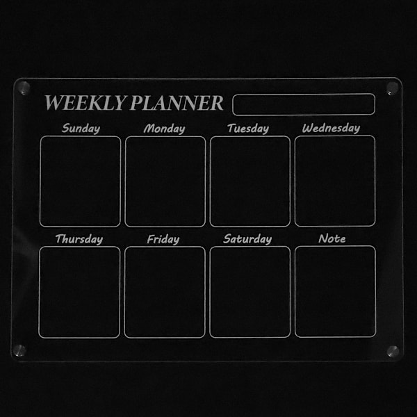 Magnetisk kylskåpskalender Transparent planering Månadsvis kylskåpskalender Akryl torr radera Månadsvis kalender Kylskåpskalender Whiteboard Kylskåp