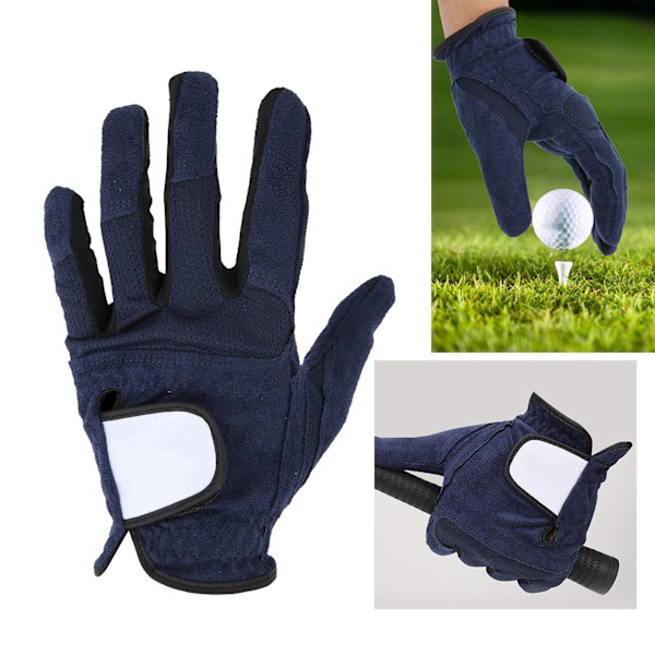 Män Golfhandskar Vänster Hand Mikrofiber Svett Absorberande Mjuk Andas Golfhandskar Royal Blue23#