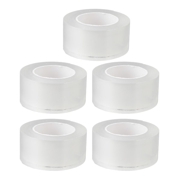 5 Rullar Dubbelhäftande Tejp Transparent Halkfri Elastisk Självhäftande Tejp för Hantverk 3cm Bred