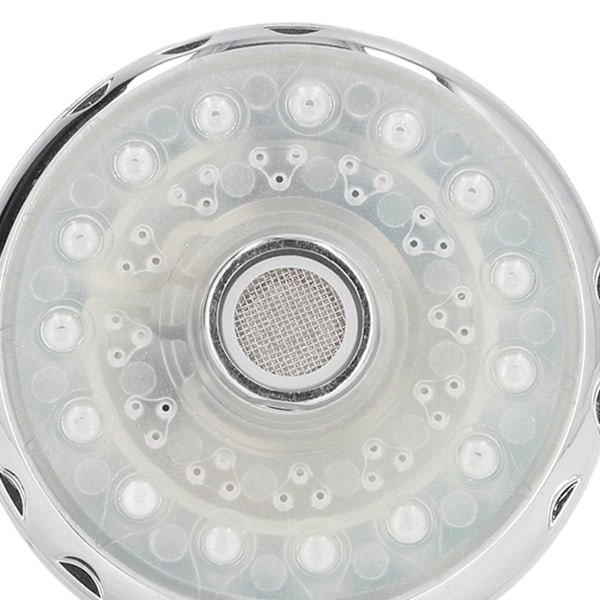 LED-duschhuvud 7-färgad blixtljus automatiskt växlande duschmunstycke med G1/2 extern gänga för badrum