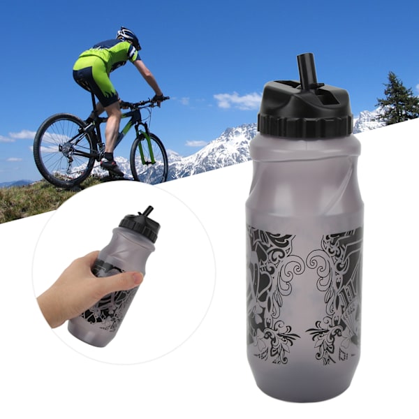 Sports Vattenflaska Läckagesäker Hygienisk Robust Hållbar Lätt Ingen BPA Hög Temperaturbeständighet Cykel VattenflaskorGrå