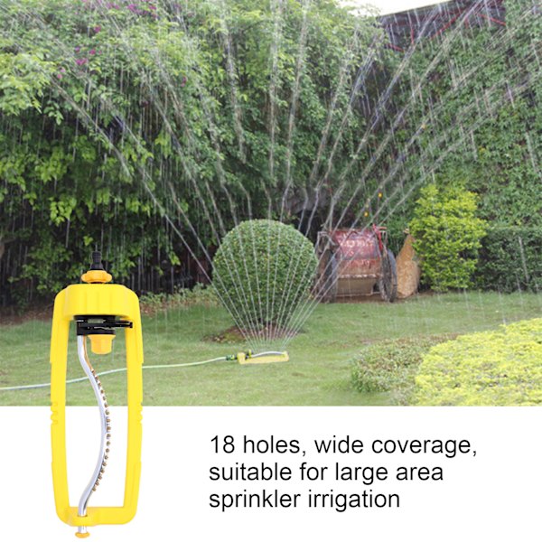 Oscillerande sprinkler 18 hål stor täckning automatisk rotation vattenspridare för gräsmattor trädgårdar