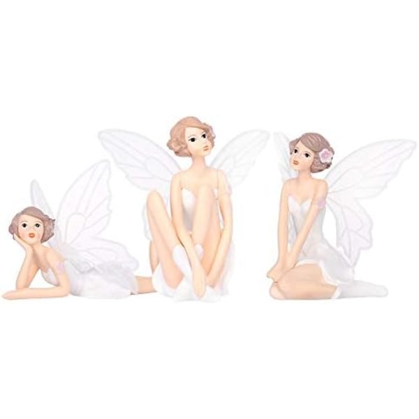 Charmiga Pixie-kompanjoner, Utsökt Handmålad Resin, Flygande Blomsterälva Med Vikbara Vingar För Bröllopsdekor Och Tårtdekorationer, Set Om 3