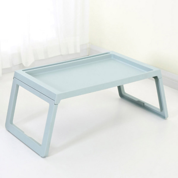 Laptop Sängbord PP Vikbart Enkelt Nedåtriktat Spårat Design Sängbord med Laddningshål för Sovrum Sovsal Himmelblå 68x35.8x27.5cm