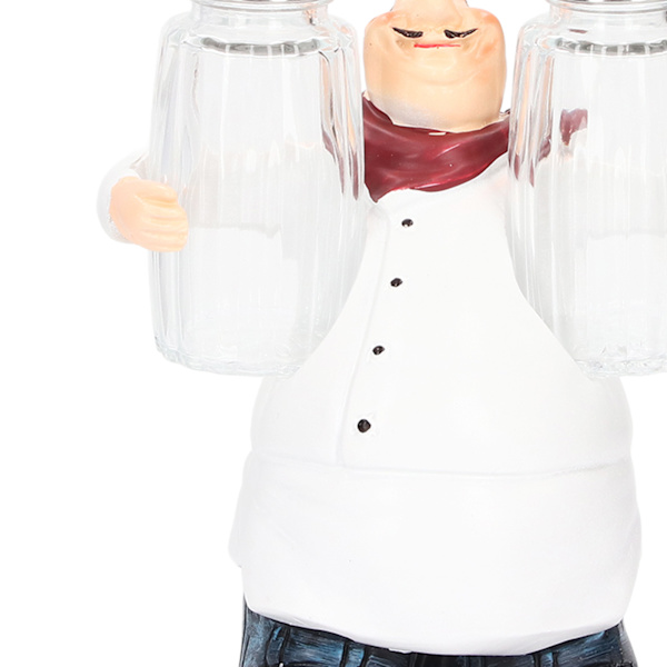 Kock Staty Salt Shaker Set Bedårande Staty Levande Detaljer Harts Kryddburkar för Hemma Restaurang Café