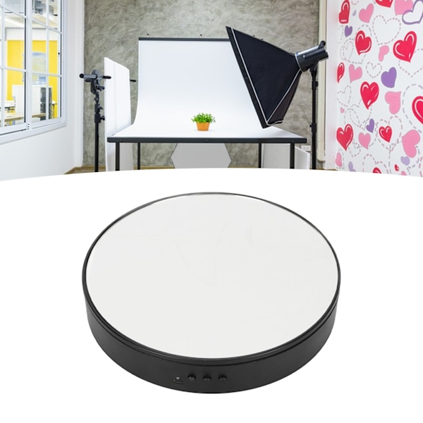 Roterande Displaybas Svart 360 Grader 5kg Lastkapacitet Batteri Eller USB-ström Lågt Ljudnivå Vridbar Displayställ