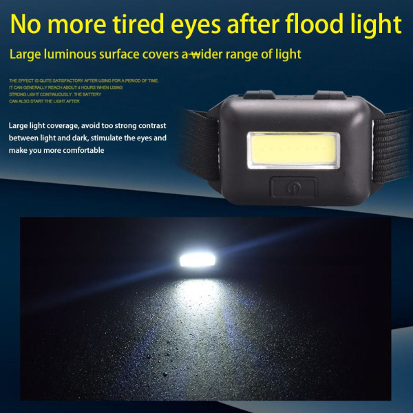 6 st Pannlampa Ficklampa COB Super Bright LED-strålkastare Ultralätt pannband för löpare Camping Vandring Arbeta