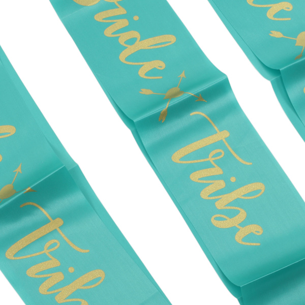 8 st Brud Brudtärna Sash Guld Bokstäver Hypoallergen Material Bröllop Brud Till Vara Sash Set för Bröllopsfester Vit Grön