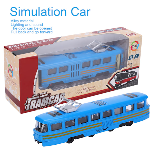 1:90 Barn Pullback Bil Leksak Barn Legering Ljud Ljus Simulering Bilmodell Dekoration(Modern Typ Blå )