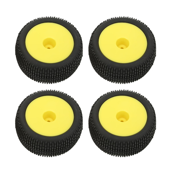 4 st RC-gummidäck Flexibla stabila täta textur RC-hjul Däck Däck för 1/10 terrängfordon Gul