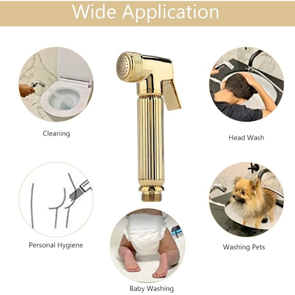 Hygienkit WC/Toalett Dusch Bärbar Bidet Väggmonterad Spray/Sprayhuvud/Handdusch Shattaf Set för Personlig Vård Hygien Potta Toalett Guld