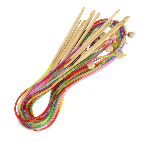Rundstickor i bambu för afghangarn, unik design, slitstarkt material, present till hantverksälskare, släta stickor, praktiska och släta