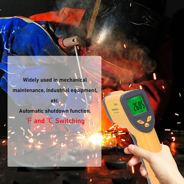 Infraröd Termometer Digital Display Beröringsfri Temperaturpistol ‑50‑600℃ Temp Gun