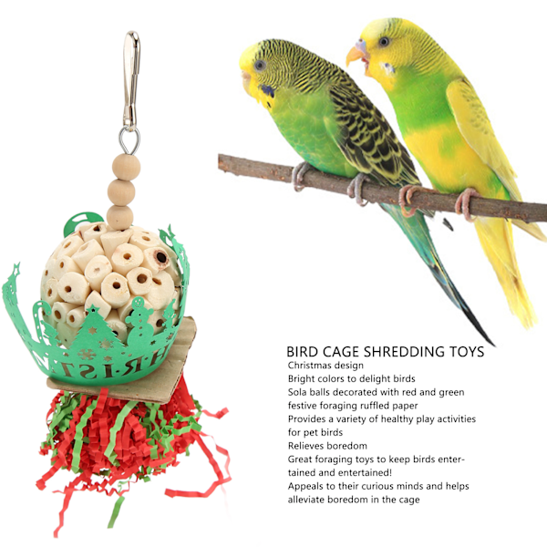 Papegoja Foder Slit Leksak Jul Sola Bollar Fågel Foder Hängande Leksaker för Nymfparakit Parakit Conure