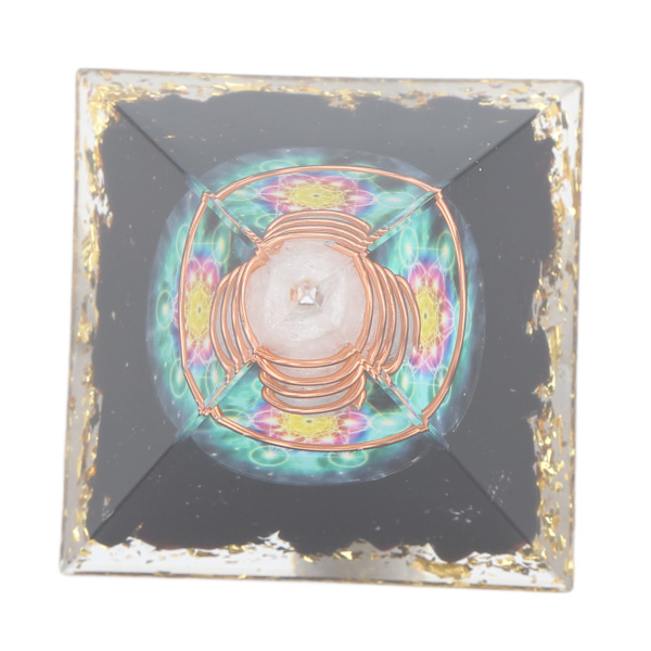 Läkande kristallpelare pyramid 6CM epoxi positiv energigenerator meditations pyramid för stressavlastning locka till sig rikedom lycklig heminredning