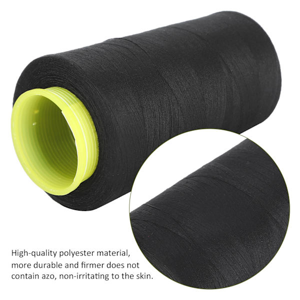 402 Polyester sytråd 3000 yards handsytråd för DIY-hantverk skräddarsydd handarbete svart