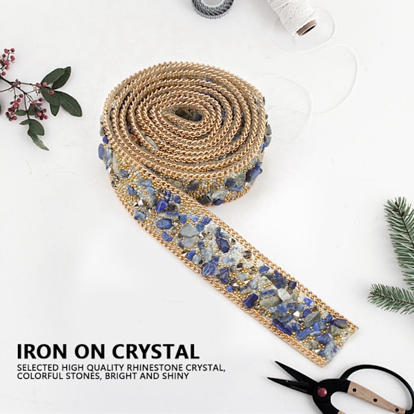1M 2cm Bredd Kristallpärlbroderad Strass Kristall Trim Stryk På Patch För Kläder Väska Skor (#3)