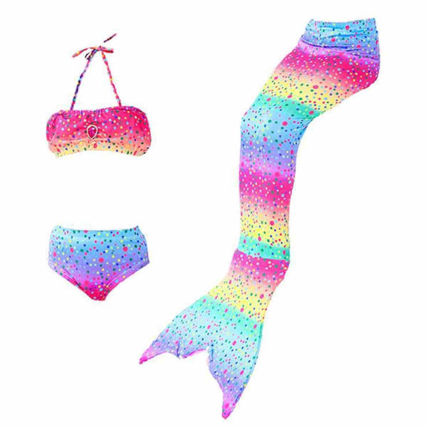 6-7 år;Rainbow Barn Flickor Mermaid Tail Bikini Set Badkläder Baddräkt Simdräkt