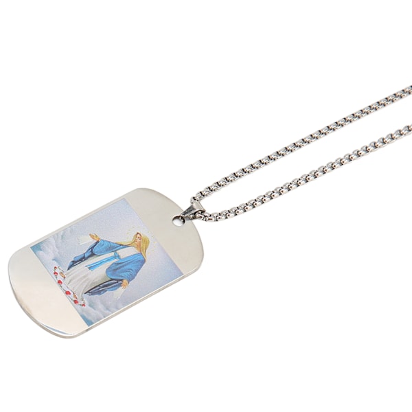Halsband med jungfru Maria i elektropläterat titanstål, utsökt textur, religiöst halsband för gåvor till mamma och kvinnor