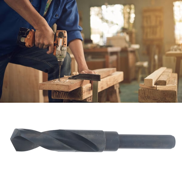19mm Borrbit 1/2 tum Skaft Snabbstål Borr HSS Borrbit Svart Reducerat Skaft Spiralborr