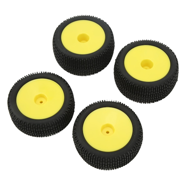 4 st RC-gummidäck Flexibla stabila täta textur RC-hjul Däck Däck för 1/10 terrängfordon Gul