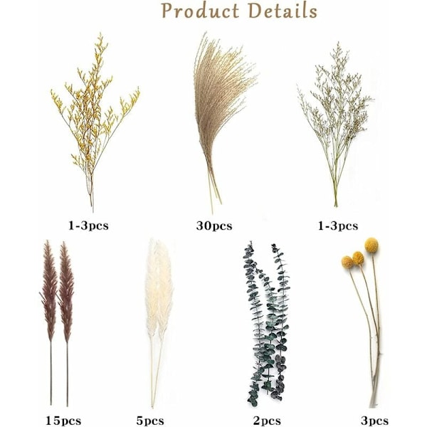 Inredning i lantlig stil, Thanksgiving juldekoration med konstgjorda blomsterarrangemang, mjuk och fluffig textur för soffbord, 60 delar i 7 olika
