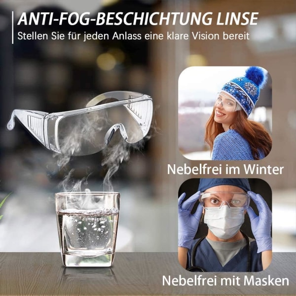 Säkerhetsglasögon för glasögonbärare Anti-imma Säkerhetsglasögon Ögonskydd med klar sikt, Reptålig och UV-resistent Labbsäkerhet
