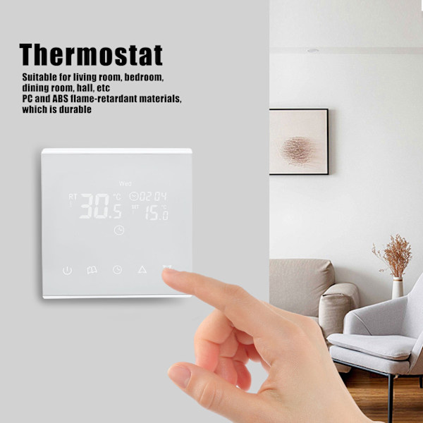 Vatten/Golvvärme Termostat Väggmonterad Spis Temperaturregulator Panel AC220V