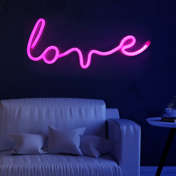 Varmvit LED Neon Skylt för Bröllopsfestdekoration, Enkel Montering med Två Hål för Vägg- eller Bordsplacering, Låg Spänning, Energieffektiv och