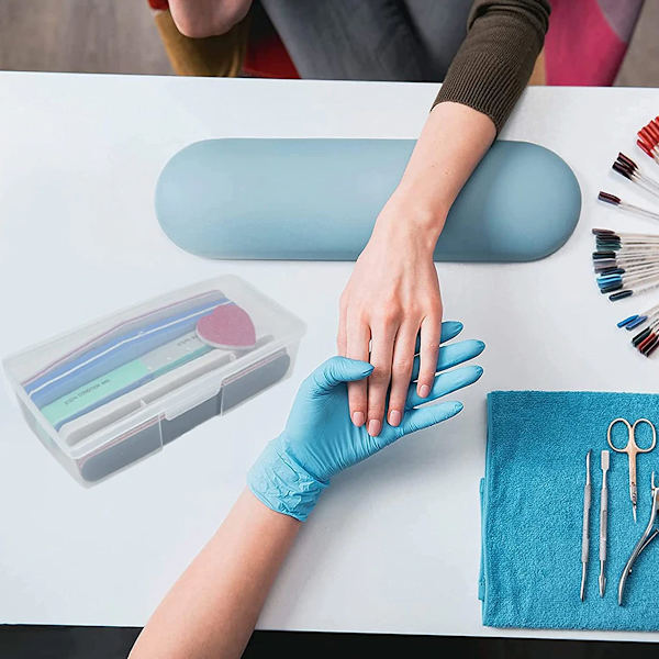 Manikyrverktygslåda, 8 delar genomskinlig låda för nagelverktyg, transparent personlig nagellåda för manikyr, plast nagelkonst verktygslåda förvaringsorganisatör