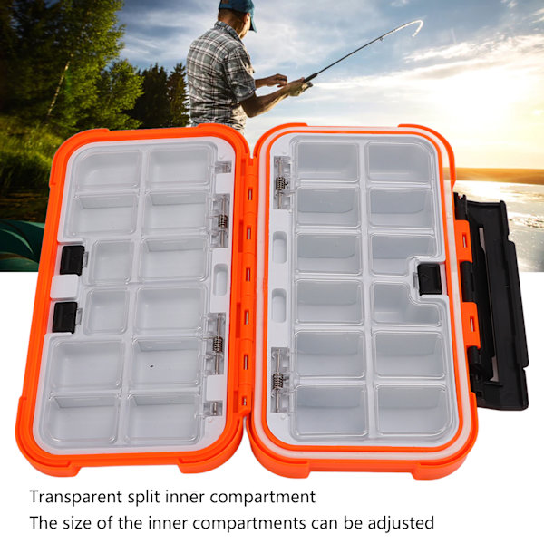 Fiskeutrustning Box Fack Justerbar Hög Hållfasthet Plast Bete Förvaring Väska Vattentät Fiske Hook Lure Box
