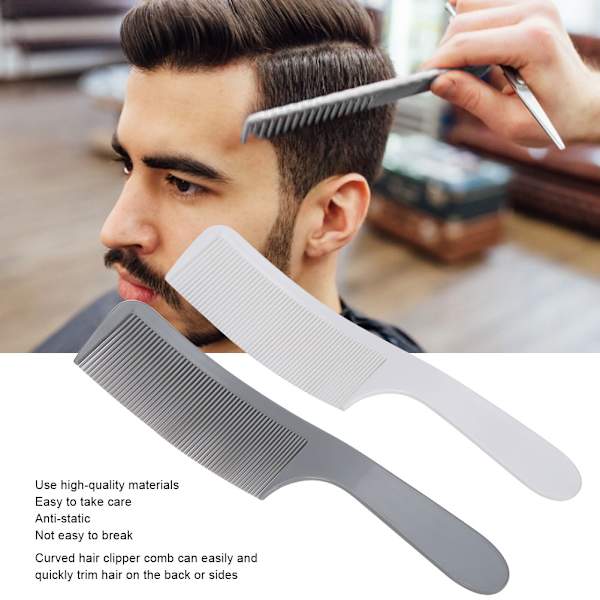 Böjd frisörkam, salong frisör hårklippning styling platt topp kam för män