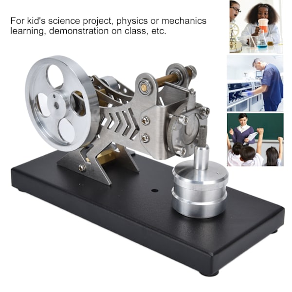 Klassisk vakuummotormodell i aluminiumkonstruktion, vetenskaplig pedagogisk leksak, experimentellt instrument