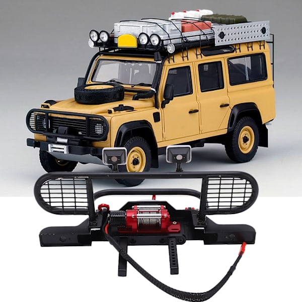 Metall Front Trophy Bumper med Ljus för Traxxas för TRX‑4 för Axial Scx10 RC Crawler Bil