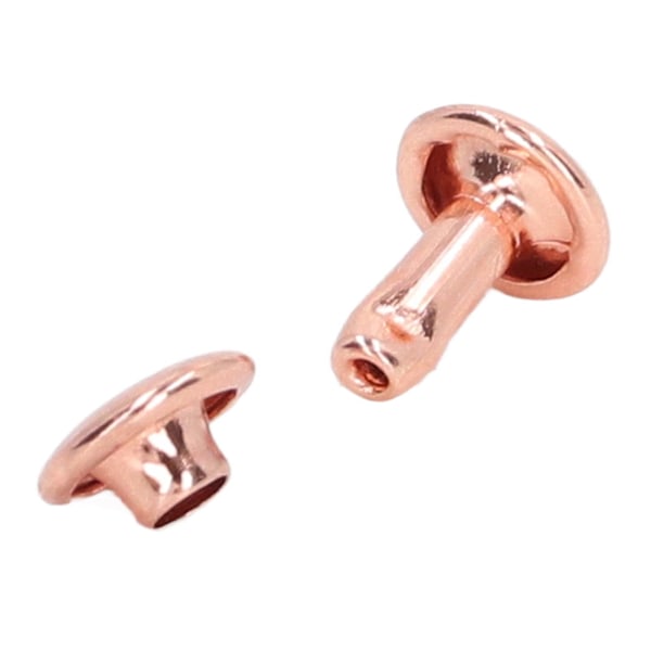 100 set dubbelsidiga nitar 7x8mm järnläder nitar DIY runda nitar för kläder väskor skobox roséguld