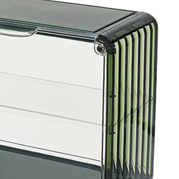 Figurdisplaylåda Akryl Blind Box Display Case Montera Samlarlåda Dammskyddsskydd Vitrinskåp för Actionfigur Liten Storlek Svartgrön