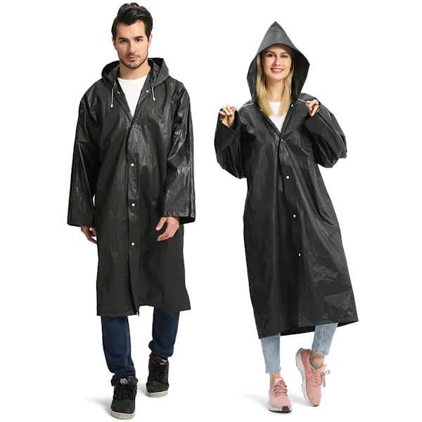 Återanvändbara regnrockar för män och kvinnor, bärbara regnponchos med långa ärmar, snabbtorkande och hållbara, perfekta för alla årstider och utomhusaktiviteter