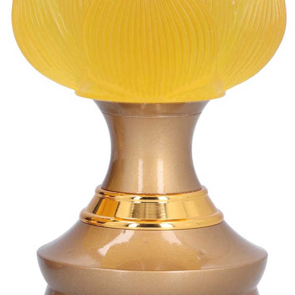 2Set LED Lotus Buddha Lampa Imiterad Färgad Glasyr Bön Ljus Hem Meditation Buddhistiska TillbehörEU-kontakt 100‑240V