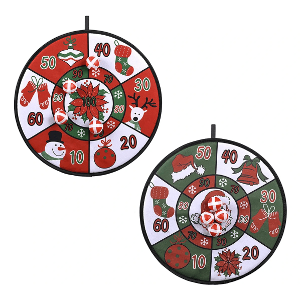 Stor juldarttavla för barn, julbrädspelleksak med 8 klibbiga bollar, dartjulleksaker, julfester, strumpor