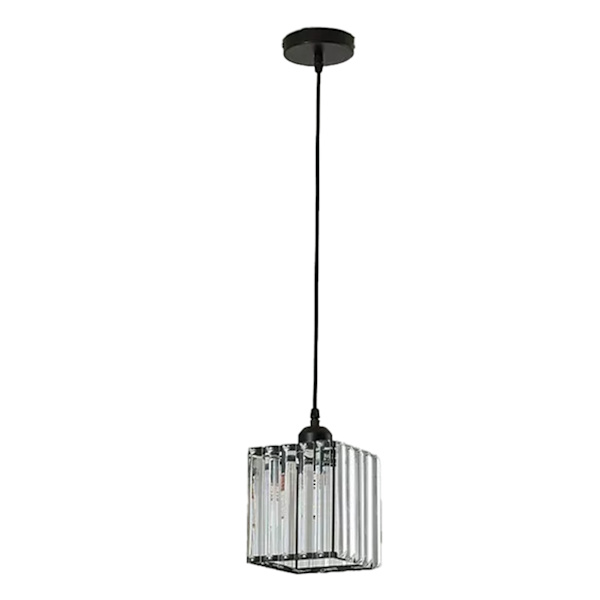Kristallkronljusskärm Kvadratisk Taklampa Hängande Lampskärm för Hushållsrum 110‑220V
