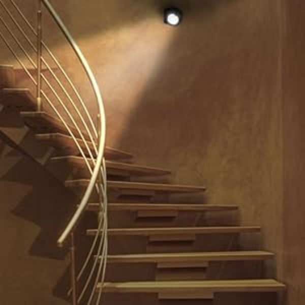 Utomhusvägglampa med rörelsesensor | 1000 lumen LED-utomhusbelysning | Trådlös batteridriven belysning | 360 graders rotation och lutning
