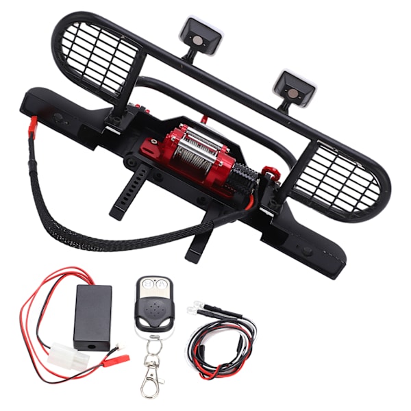 Metall Front Trophy Bumper med Ljus för Traxxas för TRX‑4 för Axial Scx10 RC Crawler Bil