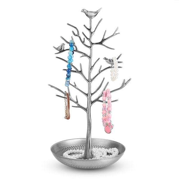 Elegant Smyckesdisplay, Fågelträdformat Metallställ för Heminredning, Galvaniserad Metall Säkerställer Hållbarhet & Skönhet för Dina Värdesaker