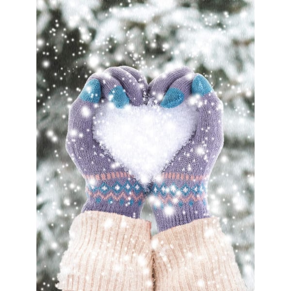 Vinter stickade pekskärmshandskar djur älg dubbellagers varma handskar för män och kvinnor