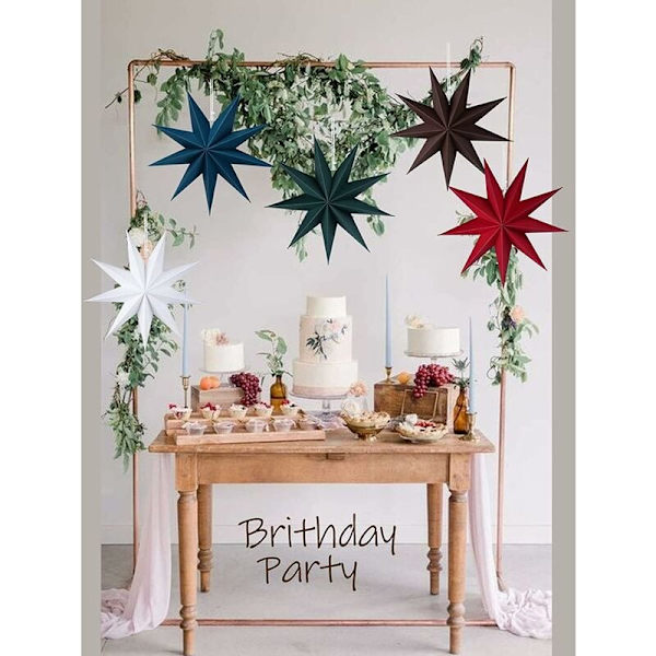 3-pack 3D-stjärnpapperslyktor hängande lyktor för julbröllop födelsedagsfest babyshower