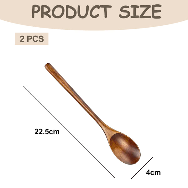 2 st miljövänliga träskedar, träskedar för soppa, köksträsked, 22,5 cm * 4 cm